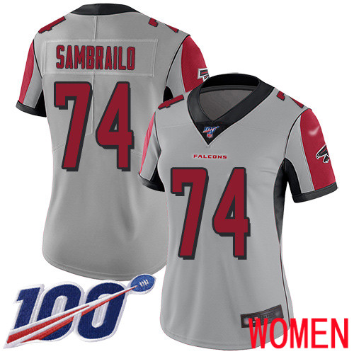 Atlanta Falcons Limited Silver Women Ty Sambrailo Jersey NFL Football #74 100th Season Inverted Legend